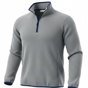 Orvis‎ Silver Zip Up Sweater with Stand-Up Collar